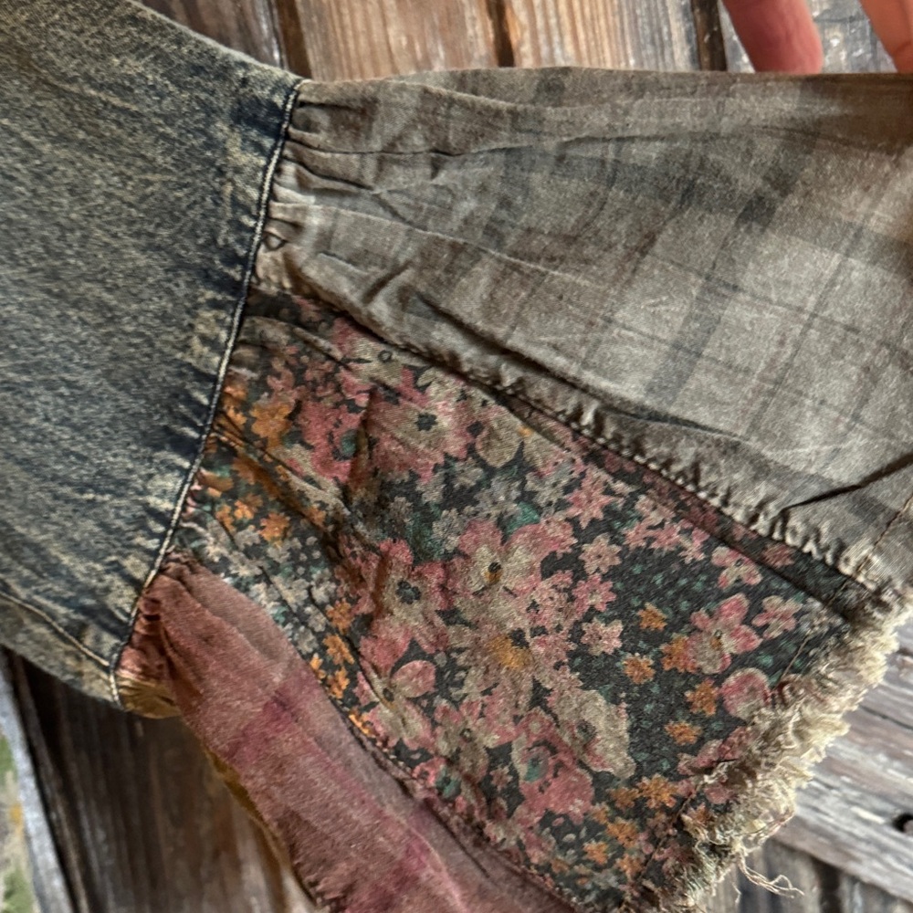 Patchwork Jean Jacket - Cropped NWT - image 11